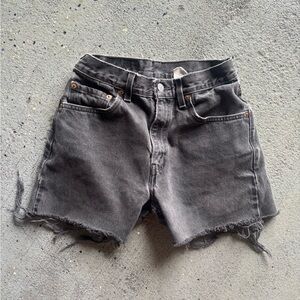 Levi's Black Distressed Jean Shorts
